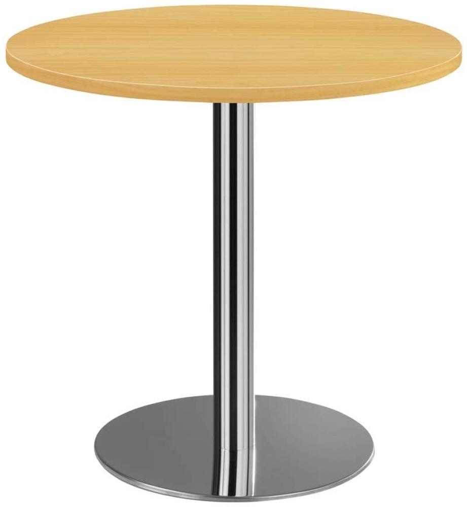 Säulentisch - rund - 750 x Ø 800 mm - chrom/buche 338522 Bild 1