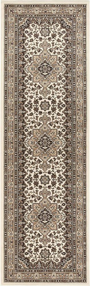 Orientalischer Kurzflor Teppich Parun Täbriz Ivory Beige - 80x250x0,9cm Bild 1