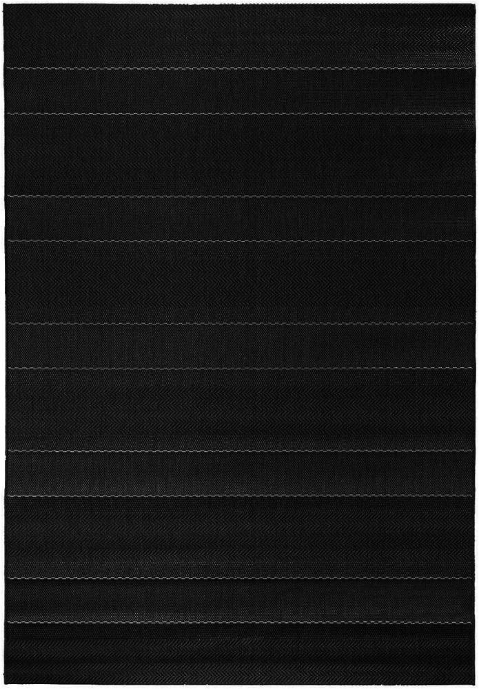 In & Outdoor Flachgewebe Teppich Fürth schwarz - 80x150x0,8cm Bild 1
