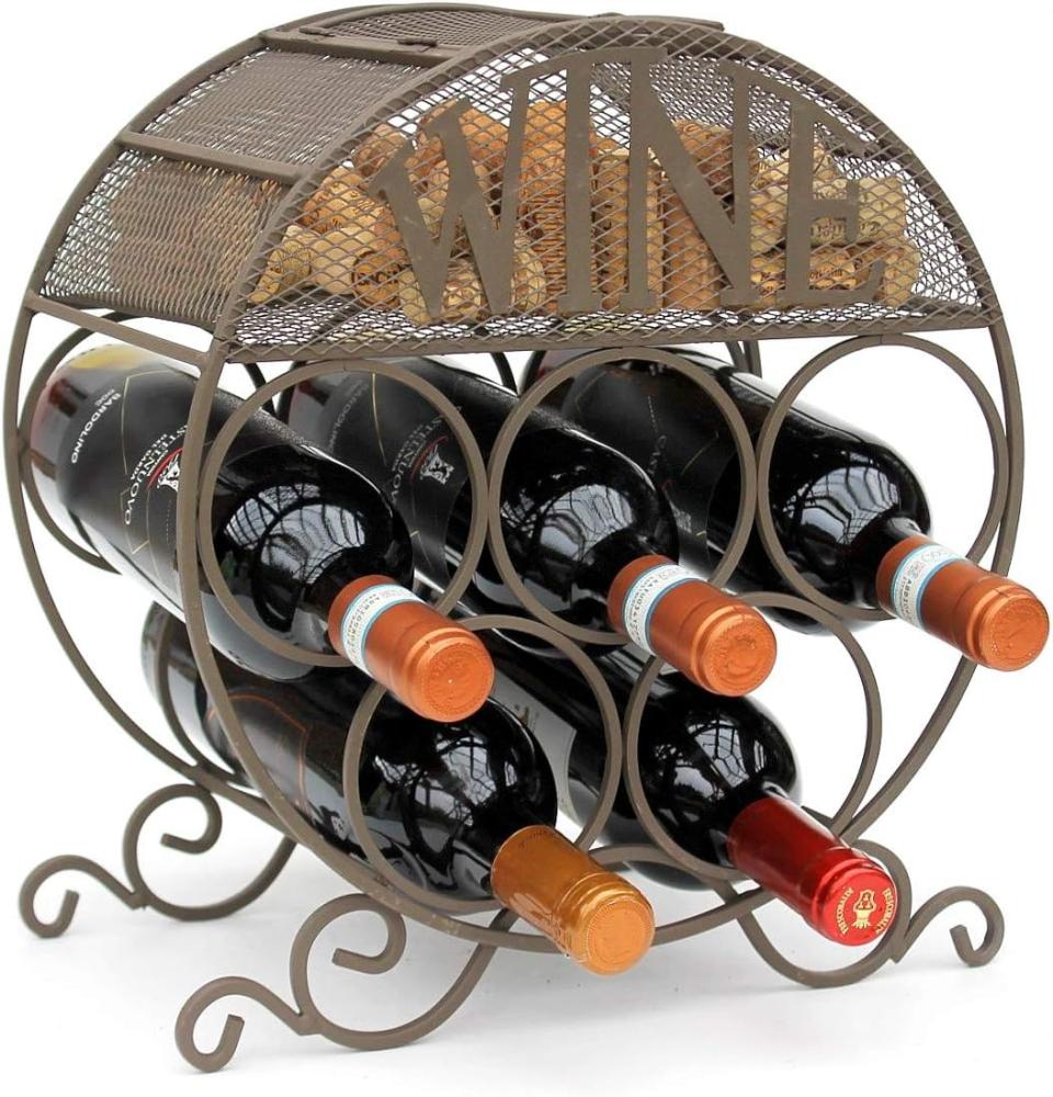 Wein-Flaschenständer für 5 Flaschen in Braun oder Weiß ca. 33 x 31 x 18 cm braun Bild 1