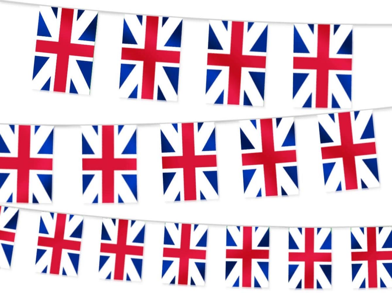 Wimpelkette WM EM Länderfahnen Girlande Fahnenkette Fanartikel Wimpel Great Britain Bild 1