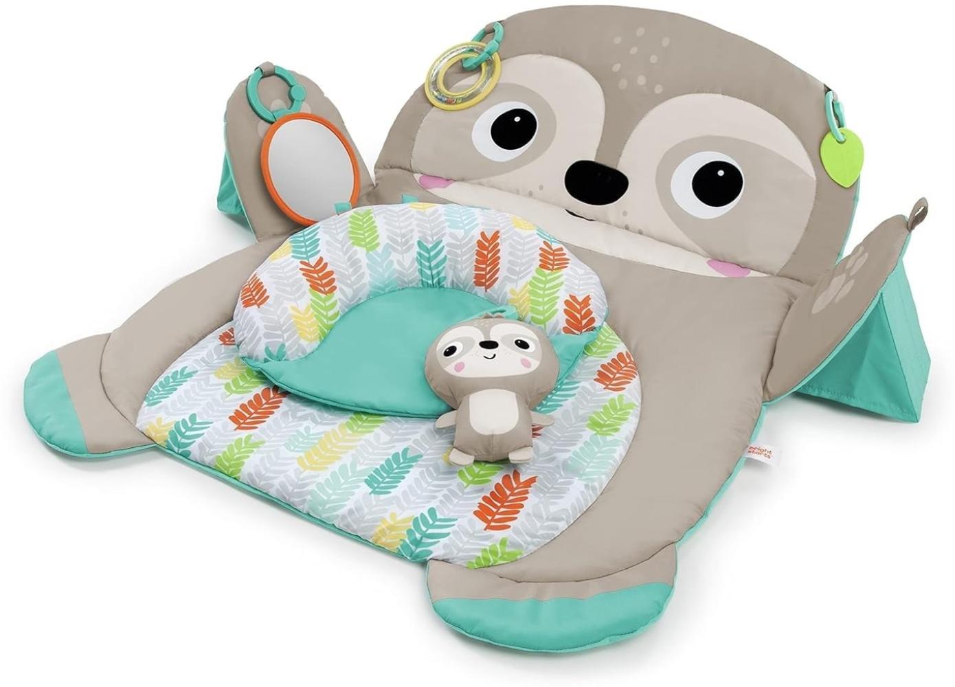 Bright Starts, Tummy Time Prop & Play Oversized Baby Activity Gym, Large Playmat, 4 Removable Toys and Support Cushion, Machine Washable, Easy to Store, Age Newborn and up, Sloth Bild 1