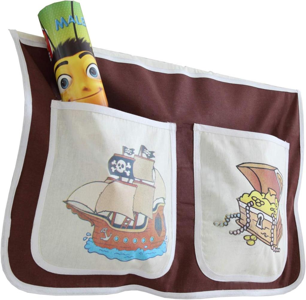 Ticaa Bett-Tasche für Hoch- und Etagenbetten - pirat braun-beige Bild 1