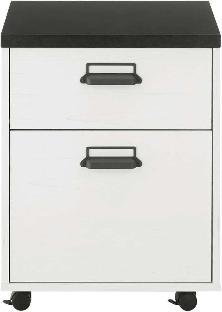 Rollcontainer Stove in weiß Pinie und anthrazit Landhaus 47 x 60 cm Bild 1