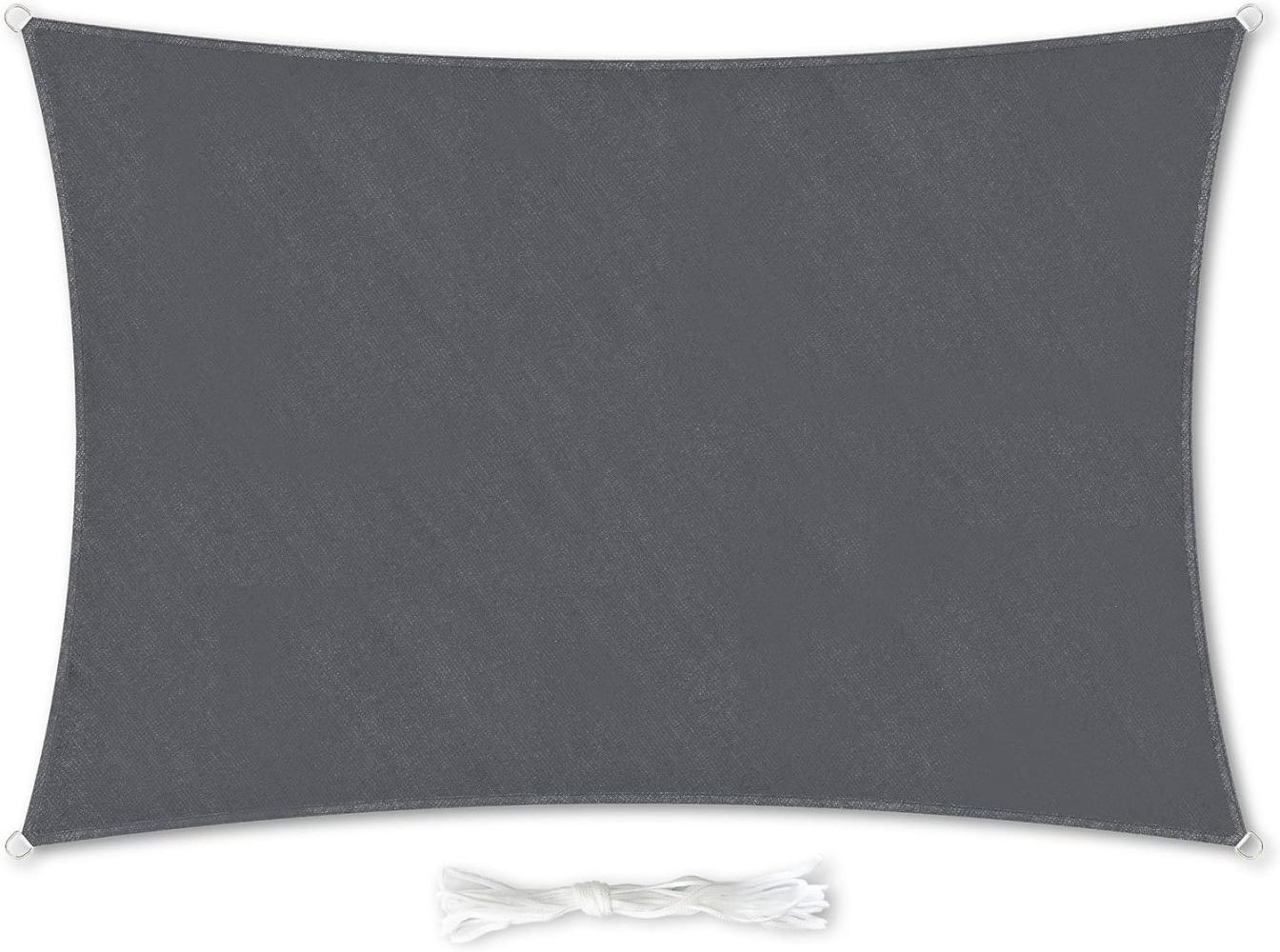 rechteckiges Sonnensegel 5x7 m Polyester luftdurchlässig Dunkelgrau Bild 1