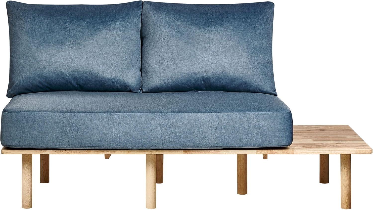 2-Sitzer Sofa Stoff mit Ablage Blau SALO Bild 1