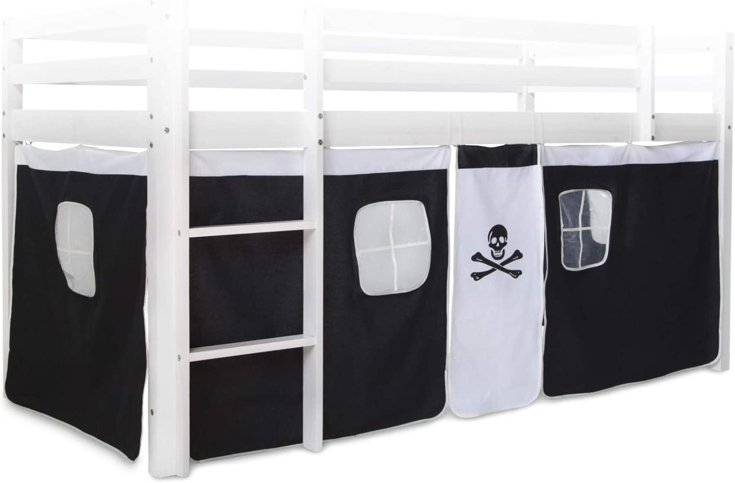 Bettumrandung Bettvorhang für Hochbett, Baumwolle Schwarz Bild 1