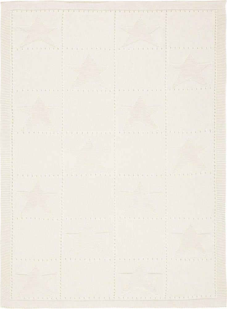 Alvi Strickdecke Sterne creme 75x100 cm Bild 1
