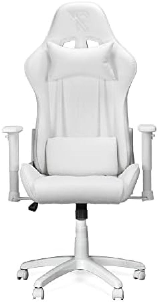 Ranqer Felix Gaming Stuhl - Verstellbare Armlehnen - Verstellbare Rückenlehne und Kissen - Ergonomischer Gaming Stuhl - Stabiles Nylon Gestell - Weiß Bild 1