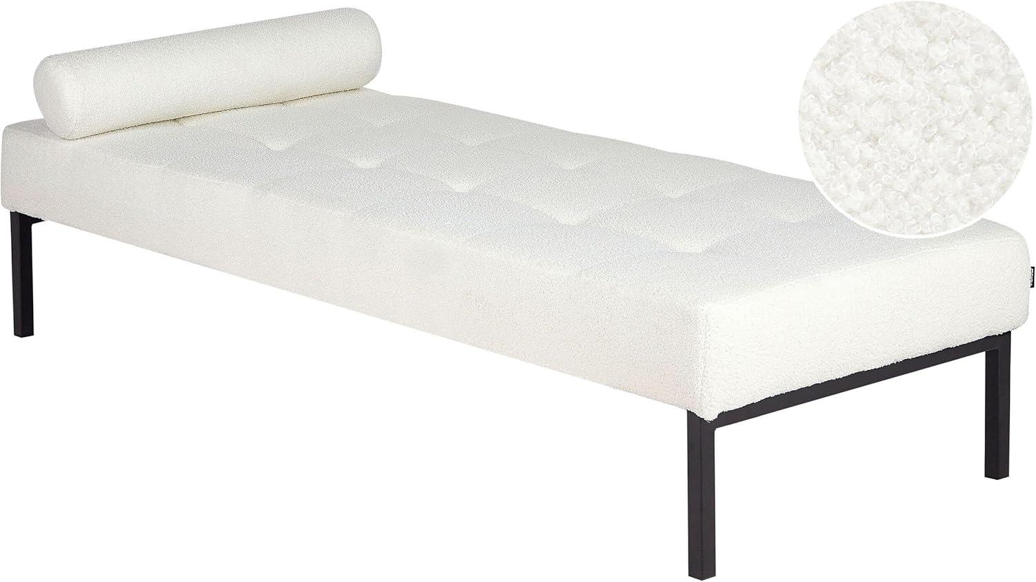 Chaiselongue Bouclé weiß mit Kissen CHINON Bild 1