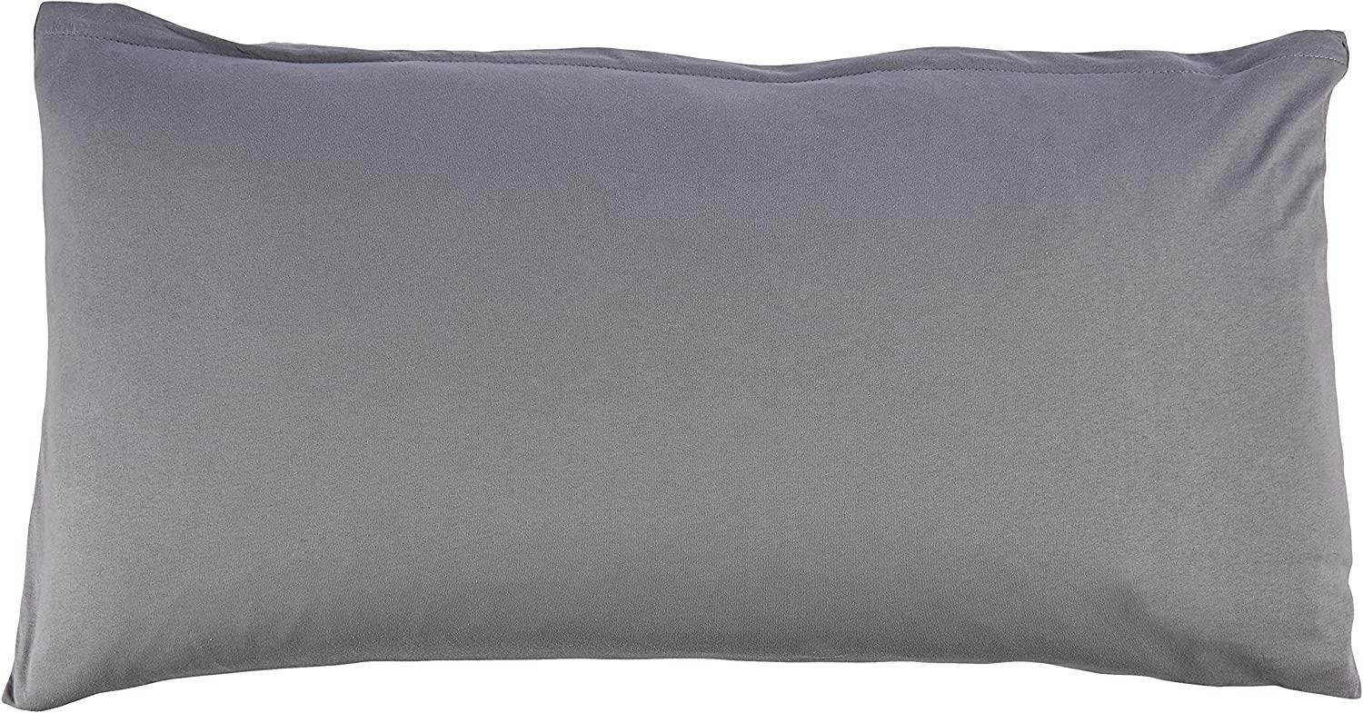 Schlafgut Kissenbezug Basic Jersey Baumwolle | Kissenbezug einzeln 40x80 cm | graphit Bild 1