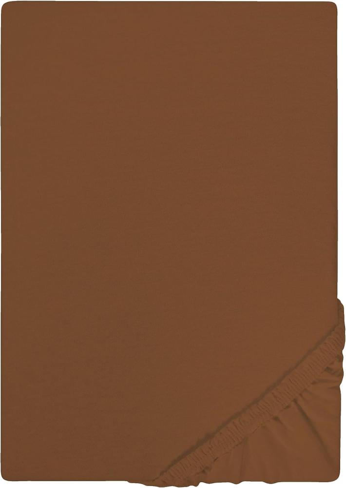 Castell Jersey-Stretch Spannbettlaken 90x200 cm - 100x200 cm Chocolate Bild 1