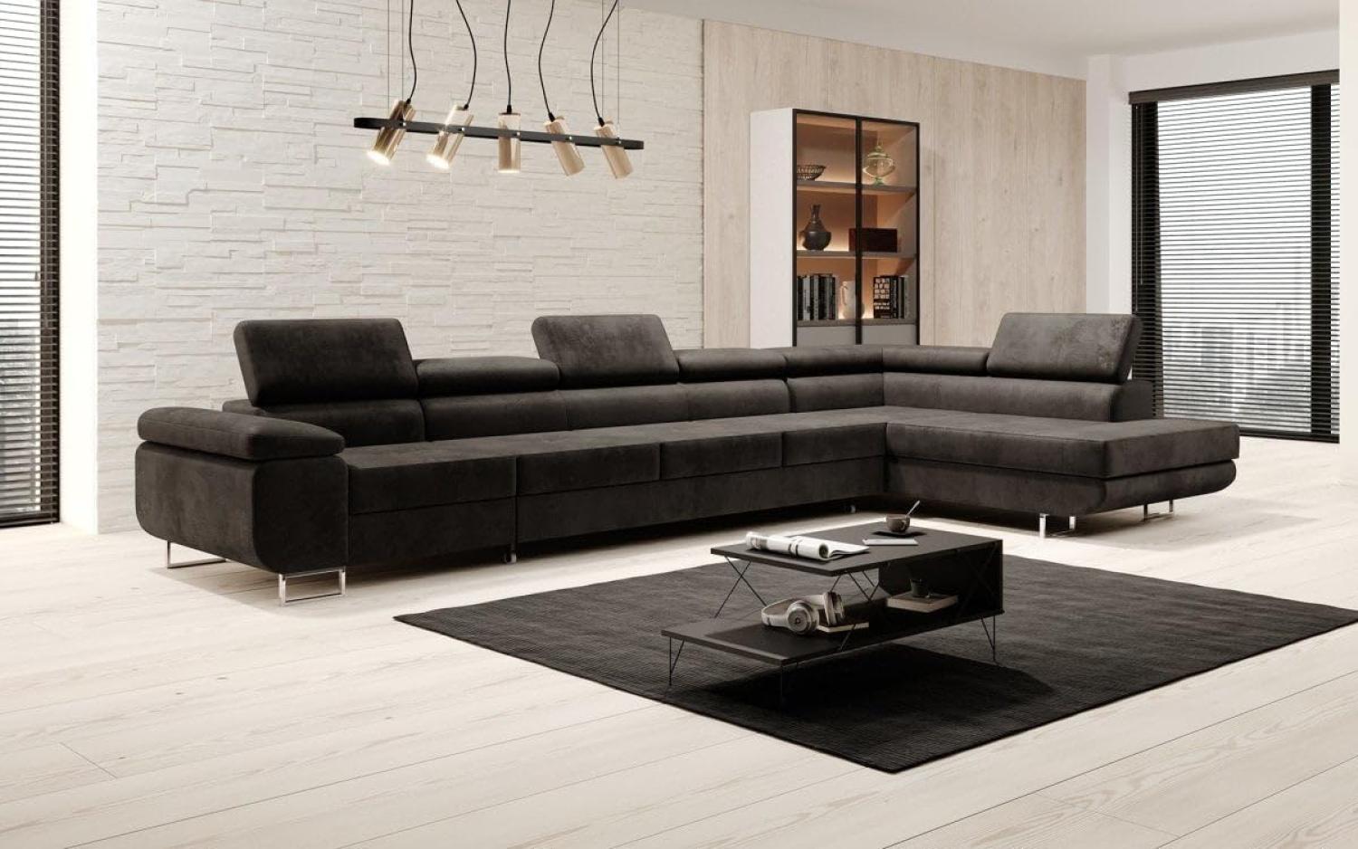 Designer Sofa Maxi mit Schlaf und Klappfunktion Dunkelbraun Rechts Bild 1