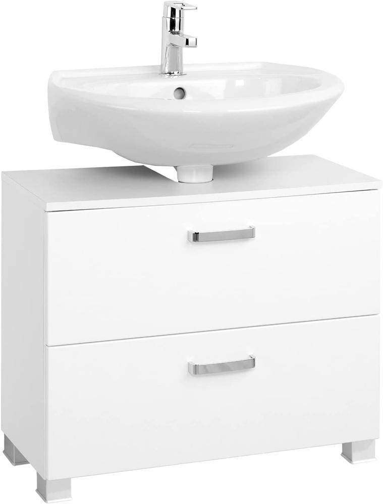 Waschbeckenunterschrank 'Bologna', MDF Hochglanz Weiß-Weiß Bild 1