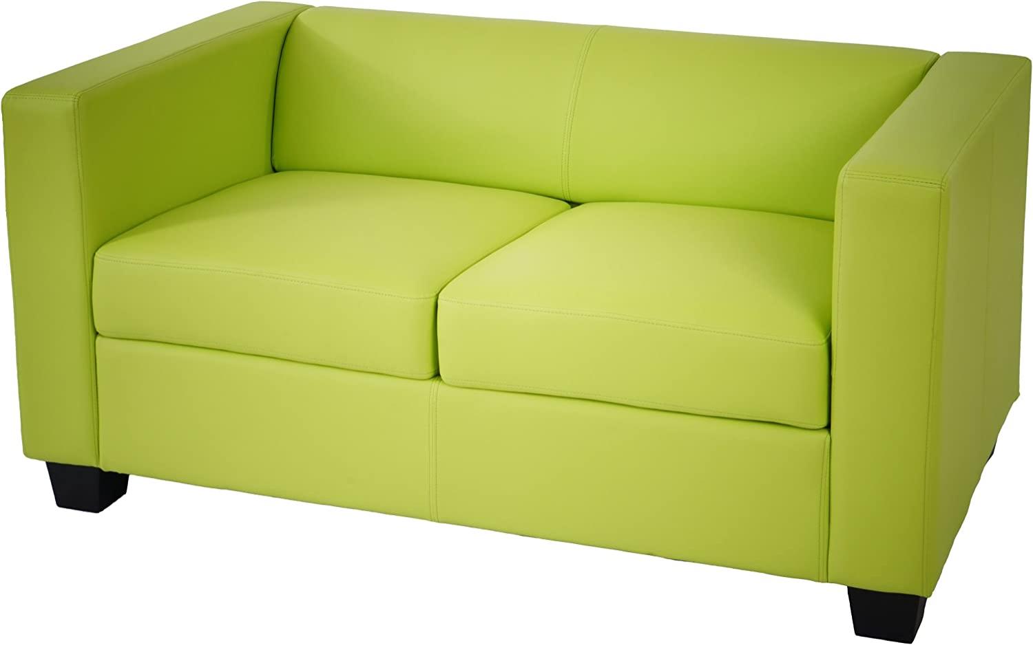 2er Sofa Couch Loungesofa Lille ~ Kunstleder, hellgrün Bild 1