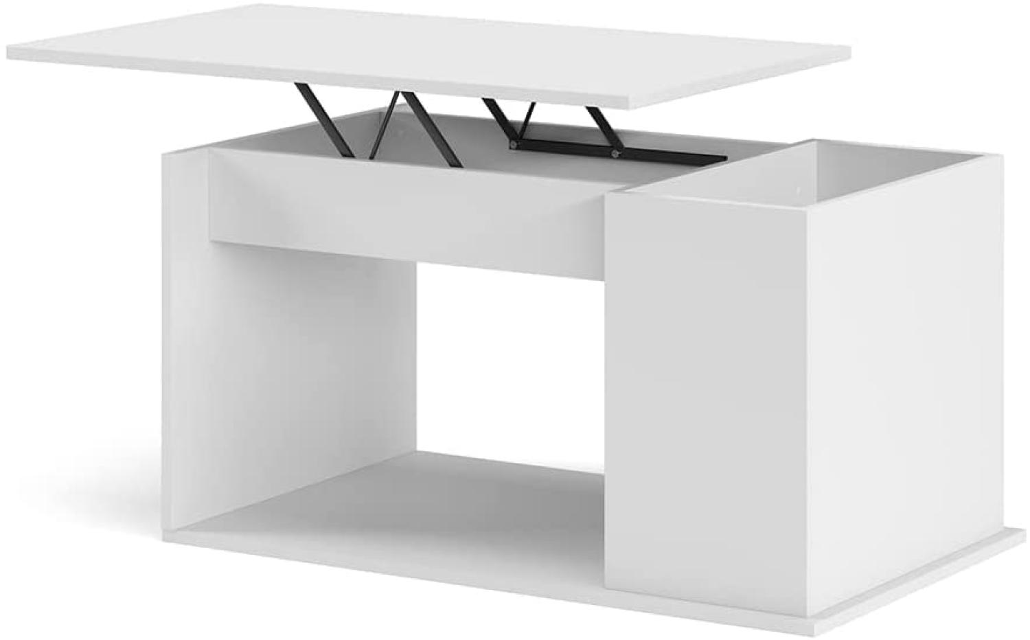 Vicco 'Lift Hugo' Couchtisch, Weiß/Weiß, 49 x 55 x 90 cm Bild 1