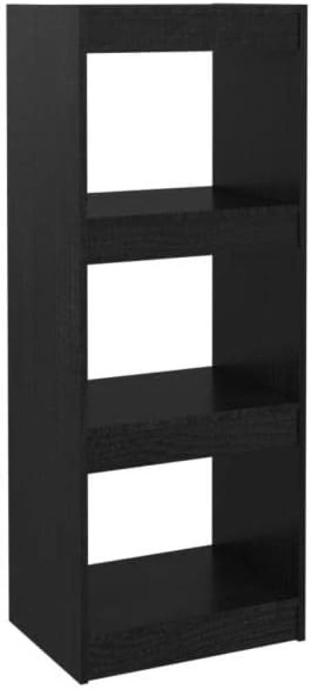 Bücherregal/Raumteiler Schwarz 40x30x103,5 cm Massivholz Kiefer Bild 1