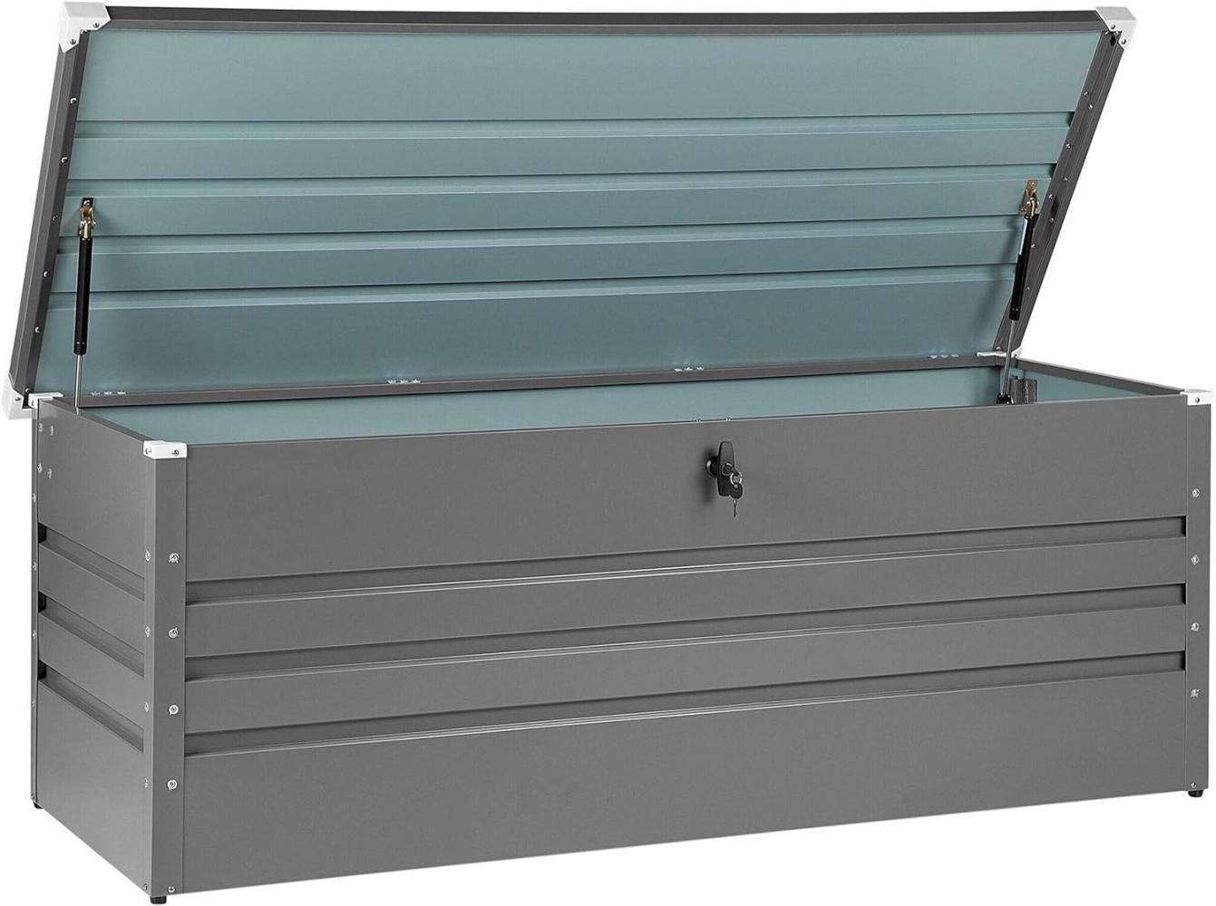 Beliani 'CEBROSA' Auflagenbox, Stahl grau, 165x70cm Bild 1
