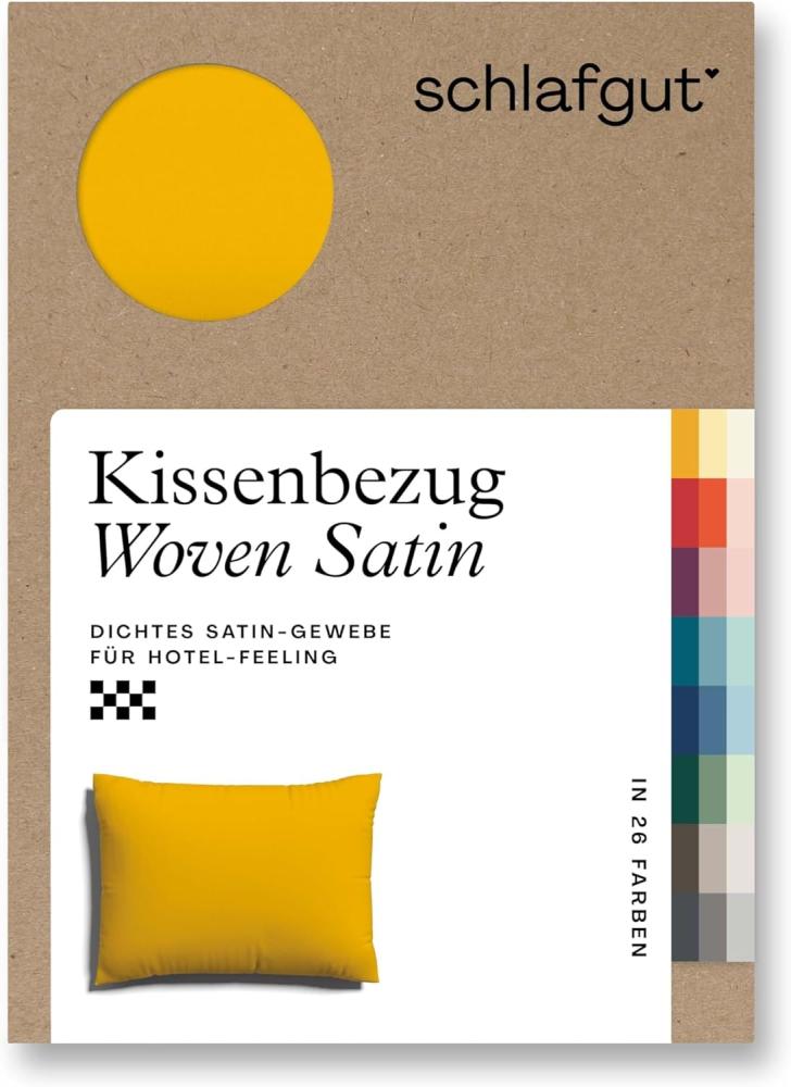 Schlafgut Woven Satin Bettwäsche | Kissenbezug einzeln 70x90 cm | yellow-deep Bild 1