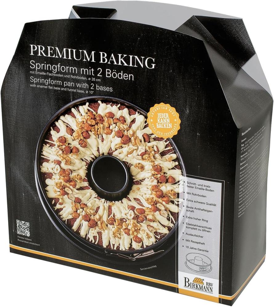 Birkmann Premium Baking Springform mit zwei Böden, Spring Form, Kuchenform, Servierboden, Anithaft, 26 cm, 882034 Bild 1