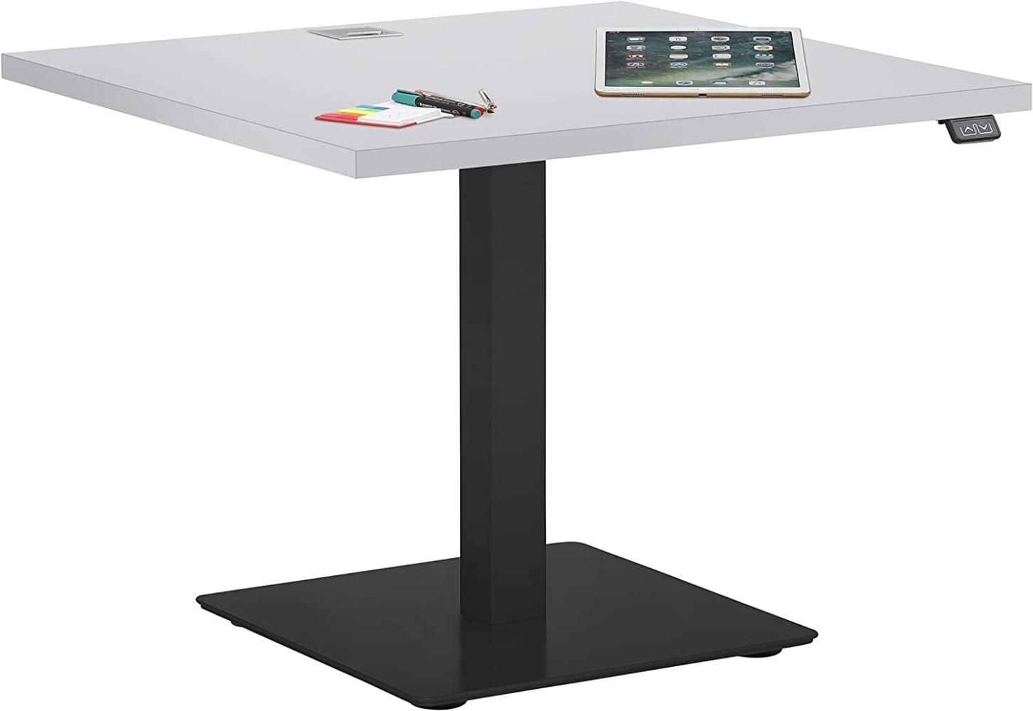 Schreibtisch >EDJUST< (BxHxT: 80x127x80 cm) in Metall anthrazit - weiß matt Bild 1