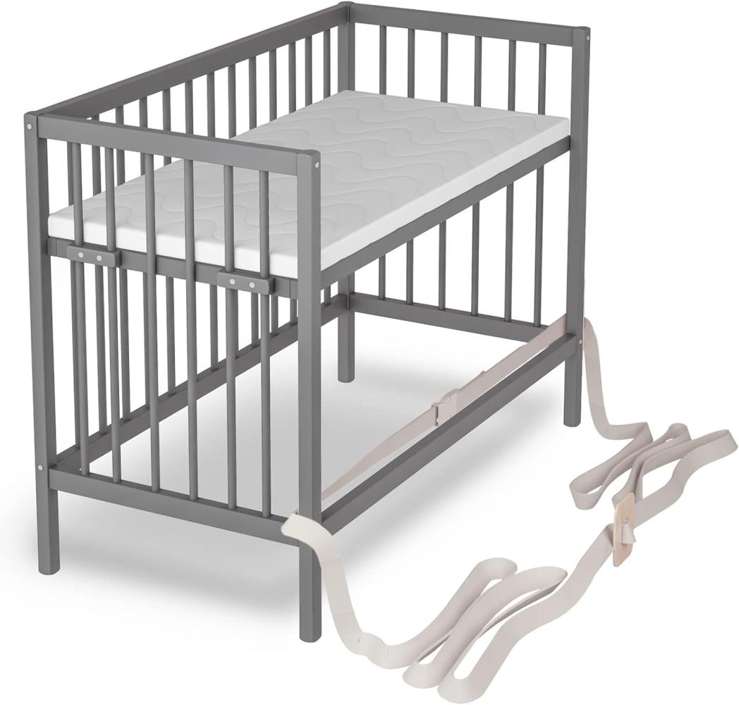 Baby Beistellbett Dreamy 60x120 cm mit Matratze, grau 4 in 1 ohne Umbauseite - Sämann Bild 1