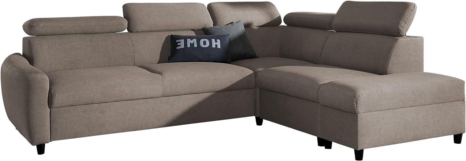 99rooms Latos Ecksofa Velours ESITO Beige Rechts mit Bild 1