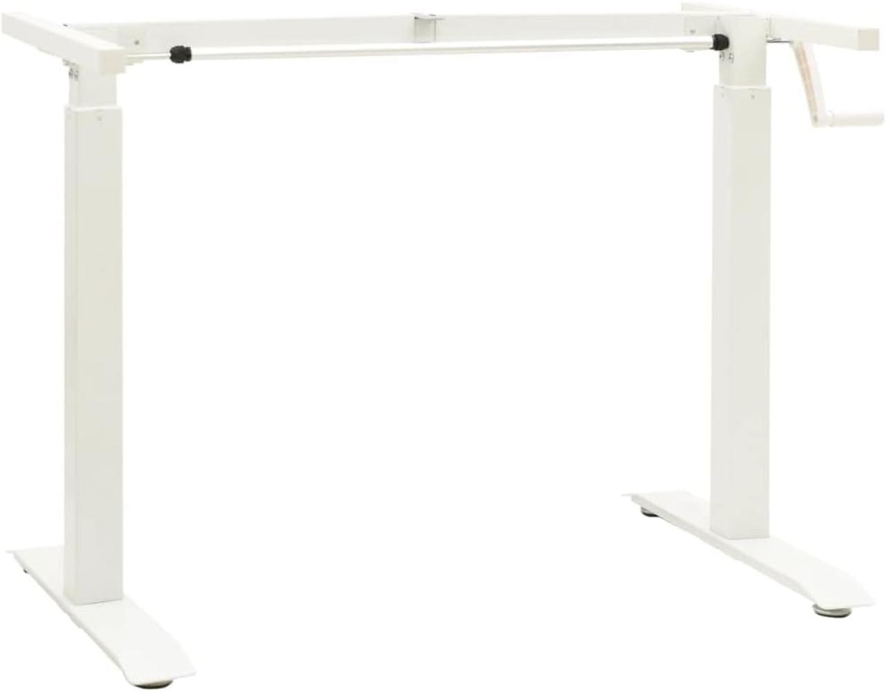 Schreibtisch-Gestell Manuell Höhenverstellbar Handkurbel Weiß Bild 1