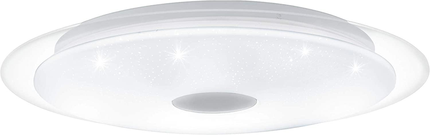 Eglo 98323 LED Deckenleuchte LANCIANO 1 mit Kristallen weiß, transparent weiß, chrom Ø40cm H:7,5cm Bild 1