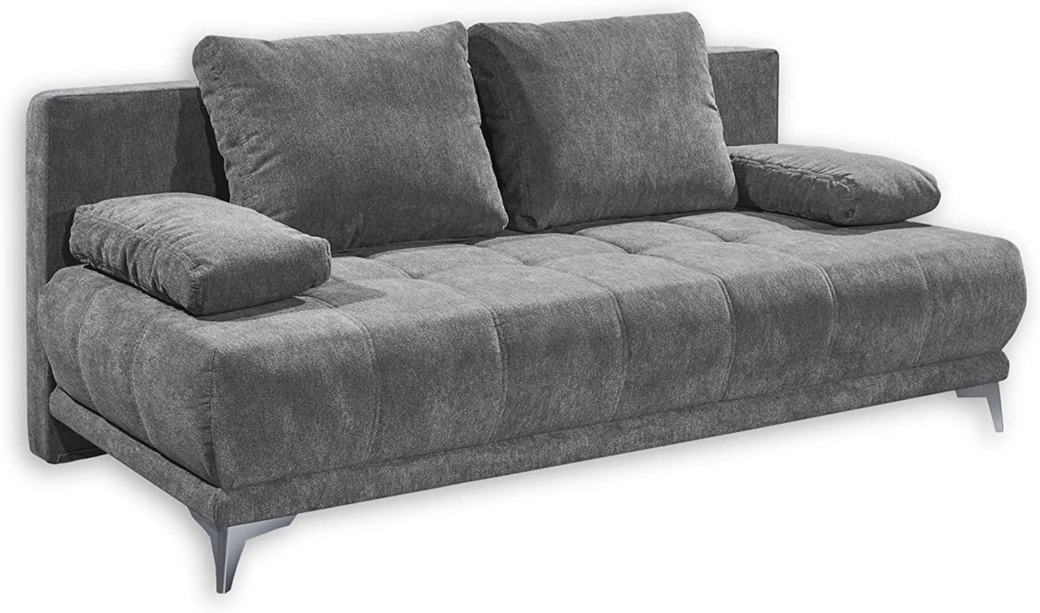 Couch Sofa Zweisitzer JENNY Schlafcouch Schlafsofa ausziehbar dunkelgrau 203 cm Bild 1