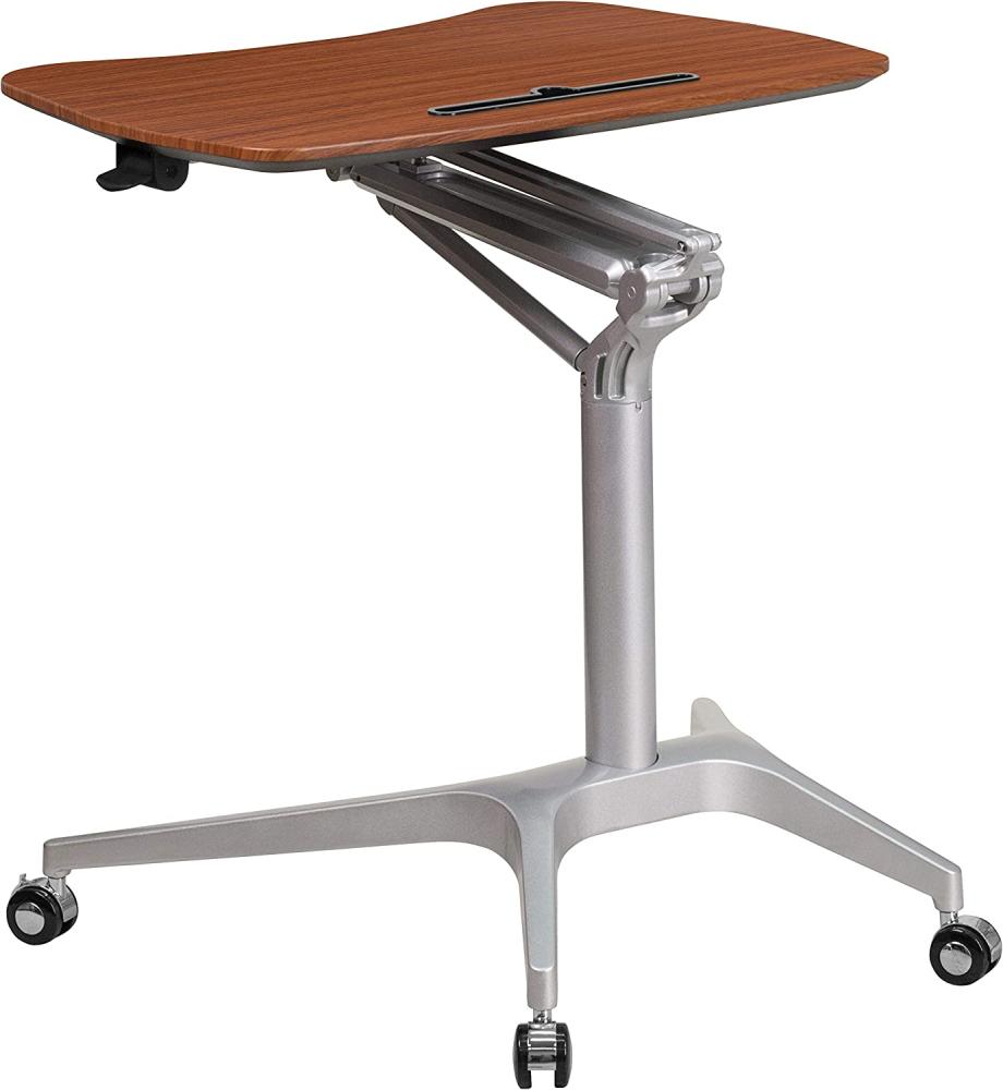 Flash Furniture Laptoptisch – Erhöhter Computertisch zum Sitzen und Stehen – Kompakter Stehtisch im modernen Design – Schwarz Bild 1