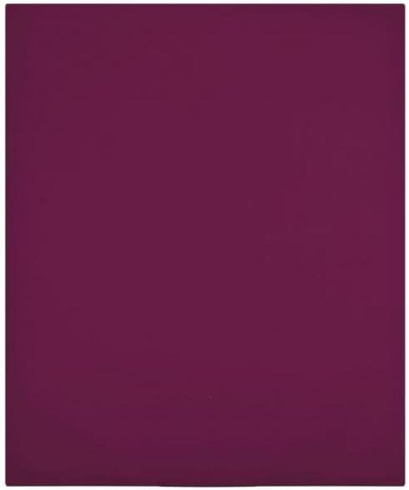 Spannbettlaken 2 Stk. Jersey Bordeauxrot 180x200 cm Baumwolle Bild 1