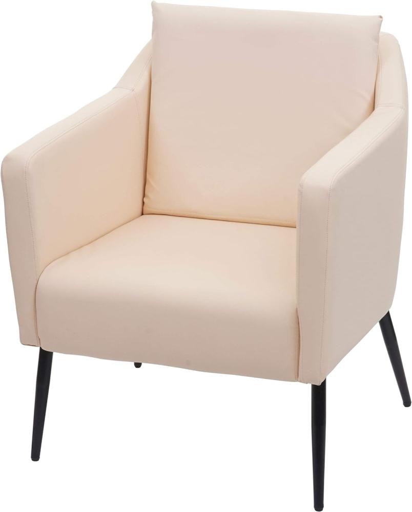 Lounge-Sessel HWC-H93a, Sessel Cocktailsessel Relaxsessel ~ Kunstleder creme-beige Bild 1