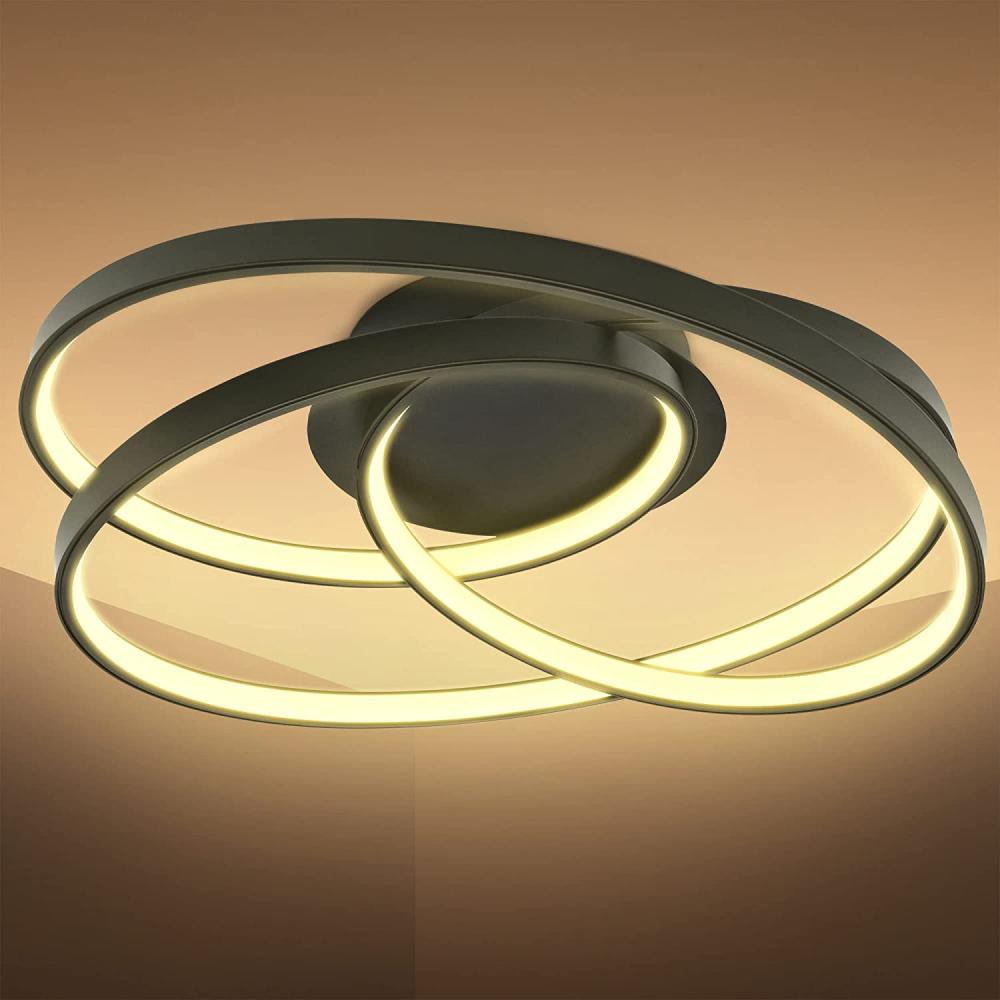 Deckenleuchte LED Design Frame Wohnzimmerlampe Deckenlampe Ringe schwarz Flur Bild 1