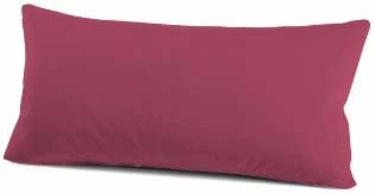 Schlafgut Kissenbezug Basic Jersey Baumwolle | Kissenbezug einzeln 40x80 cm | bordeaux Bild 1