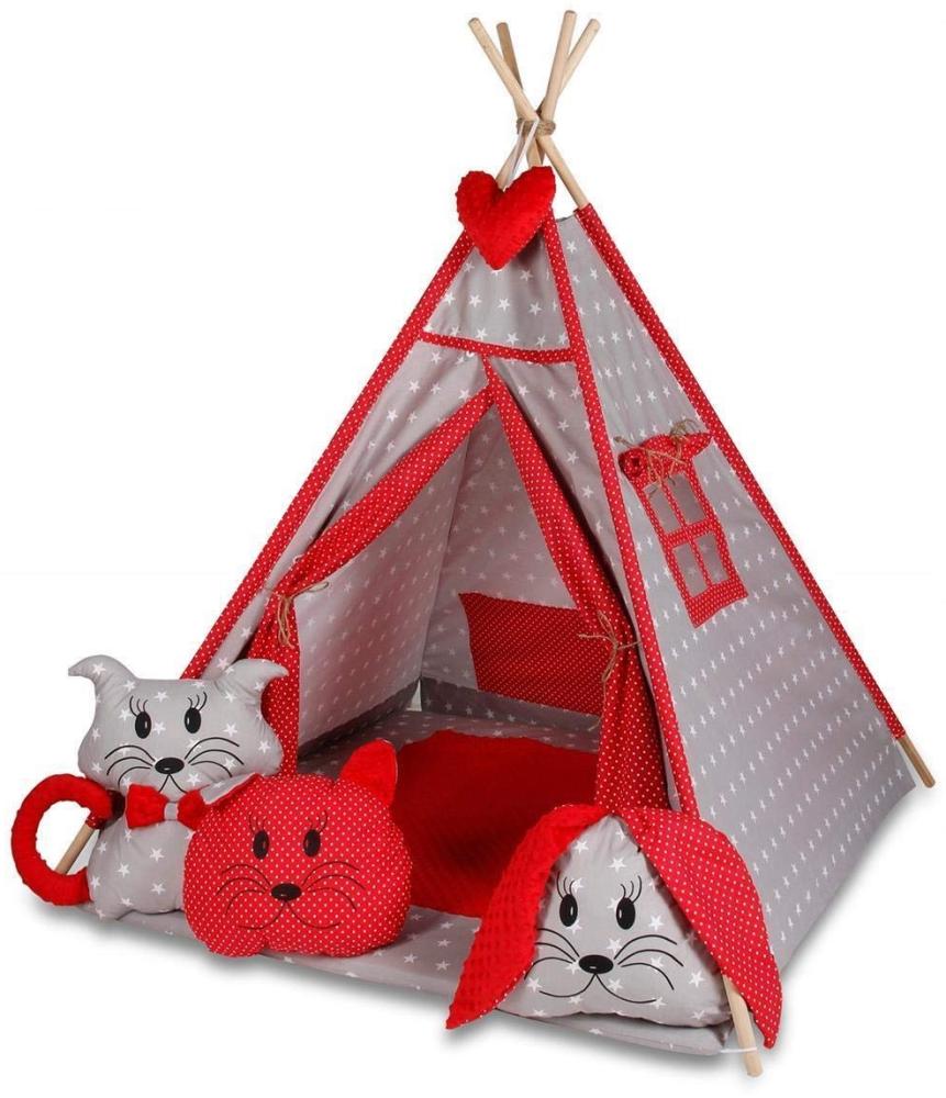 Kinderspielzelt Tipi Tepee Spielzelt Zelt Megaset 4 Modelle Mädchen Junge by ChillyKids Strawberry 01 Bild 1