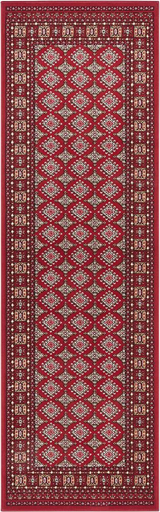 Orientalischer Kurzflor Teppich Sao Buchara Rot - 80x250x0,9cm Bild 1