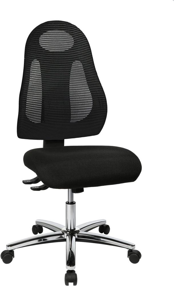 Topstar Free Art Chrom, ergonomischer Bürostuhl, Schreibtischstuhl, Stoff, Schwarz/Schwarz Bild 1