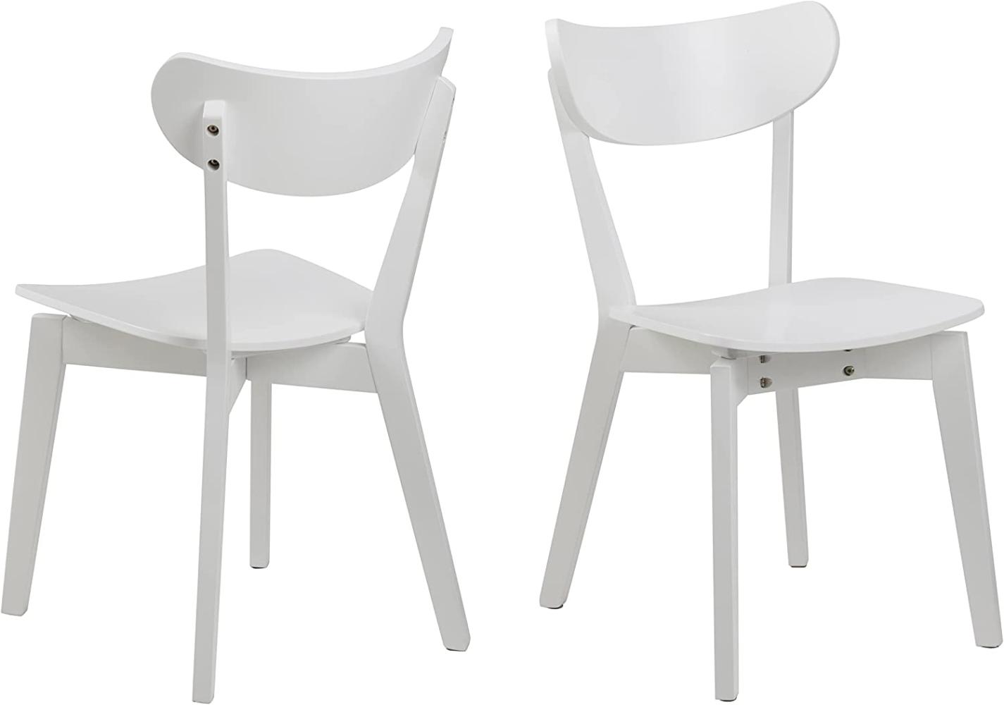 AC Design Furniture Roxanne Esszimmerstühle 2er Set, H: 79,5 x B: 45 x T: 55 cm, Weiß, Holz, 2 Stk. Bild 1