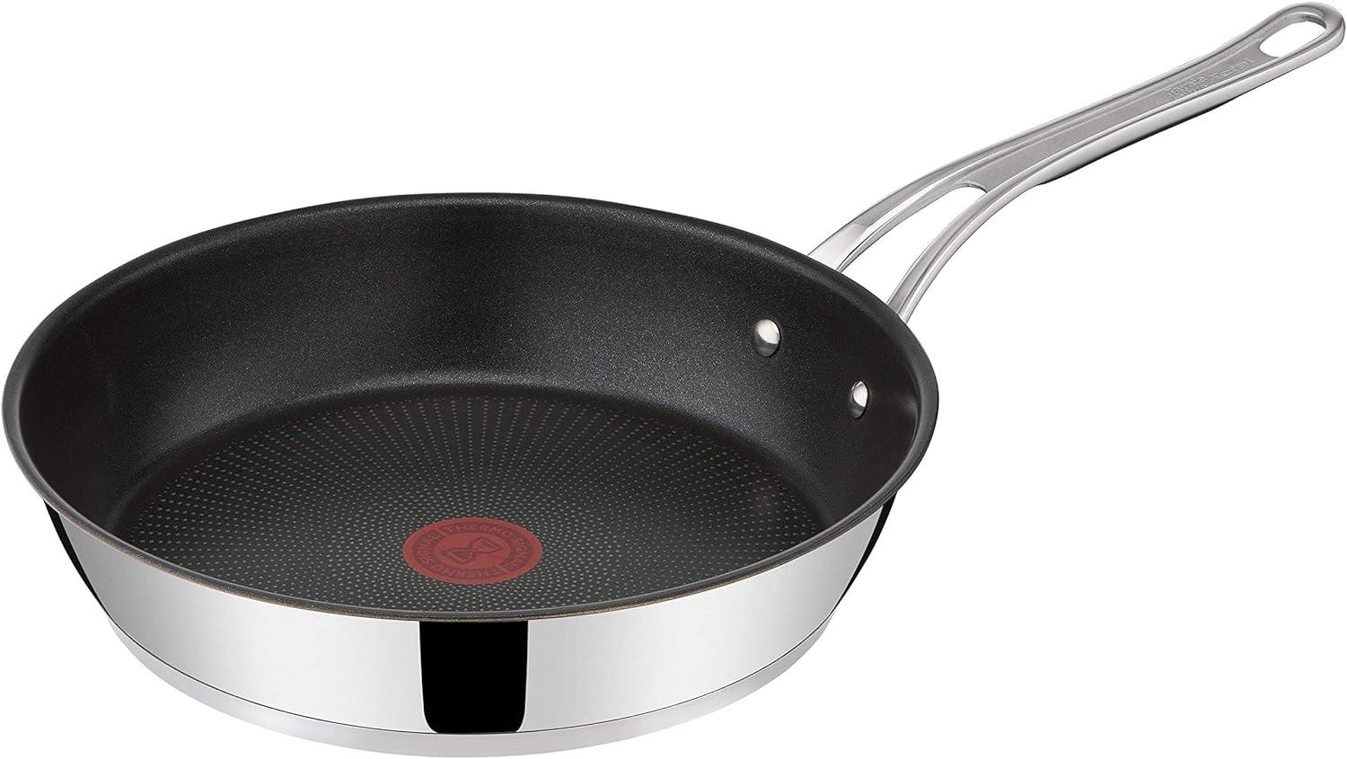 Jamie Oliver by Tefal Cook's Classics Bratpfanne 28 cm, Antihaftversiegelung, Induktionstauglich, Backofenfest, Edelstahl, Genieteter Griff, E3060635 Bild 1