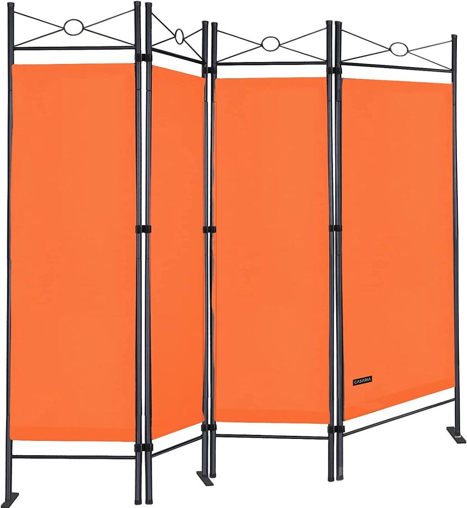 Casaria Paravent Raumteiler Sichtschutz Verstellbar 180x163cm Orange Bild 1