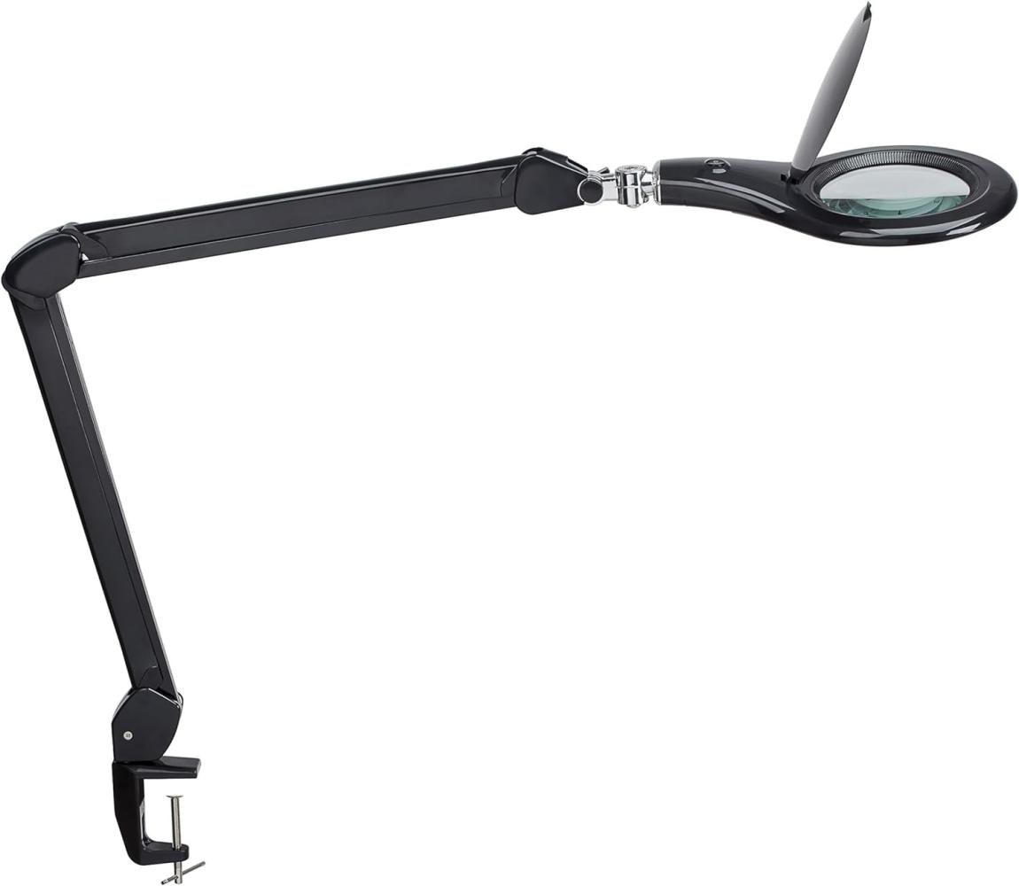 MAUL LED-Lupenleuchte Glaslinse 127mm (5 Zoll) Tischklemme schwarz Bild 1