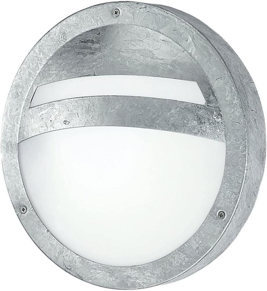 LED Wandleuchte, Stahl verzinkt, Glas weiß, D 28,5 cm Bild 1