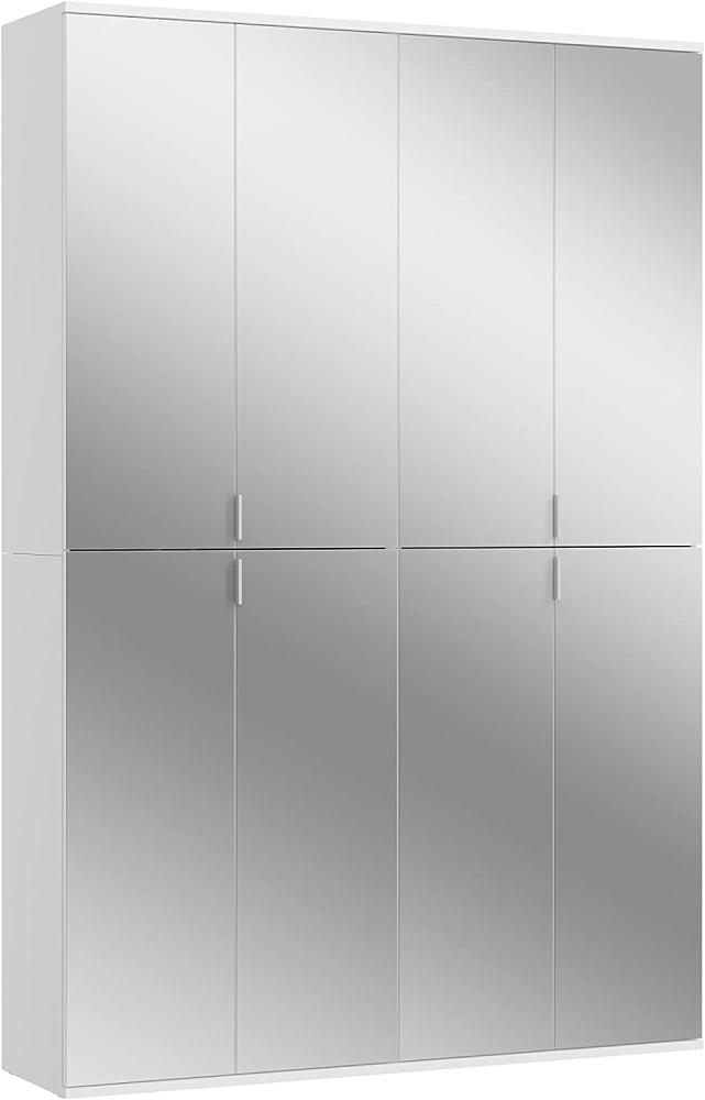 Garderobenschrank mit Spiegel ProjektX in weiß 122 x 193 cm Bild 1