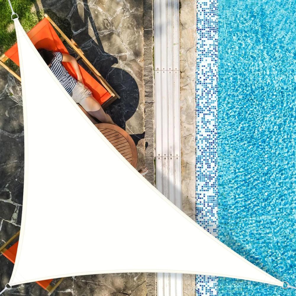 AXT SHADE Sonnensegel Wasserdicht Dreieck Rechtwinklig 3x3x4,25m Wetterschutz Sonnenschutz PES Polyester mit UV Schutz für Terrasse Balkon Garten-Creme(Wir Machen Sondergrößen) Bild 1