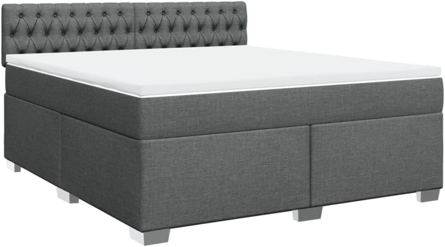 Boxspringbett mit Matratze Dunkelgrau 180x200 cm Stoff 3285975 Bild 1