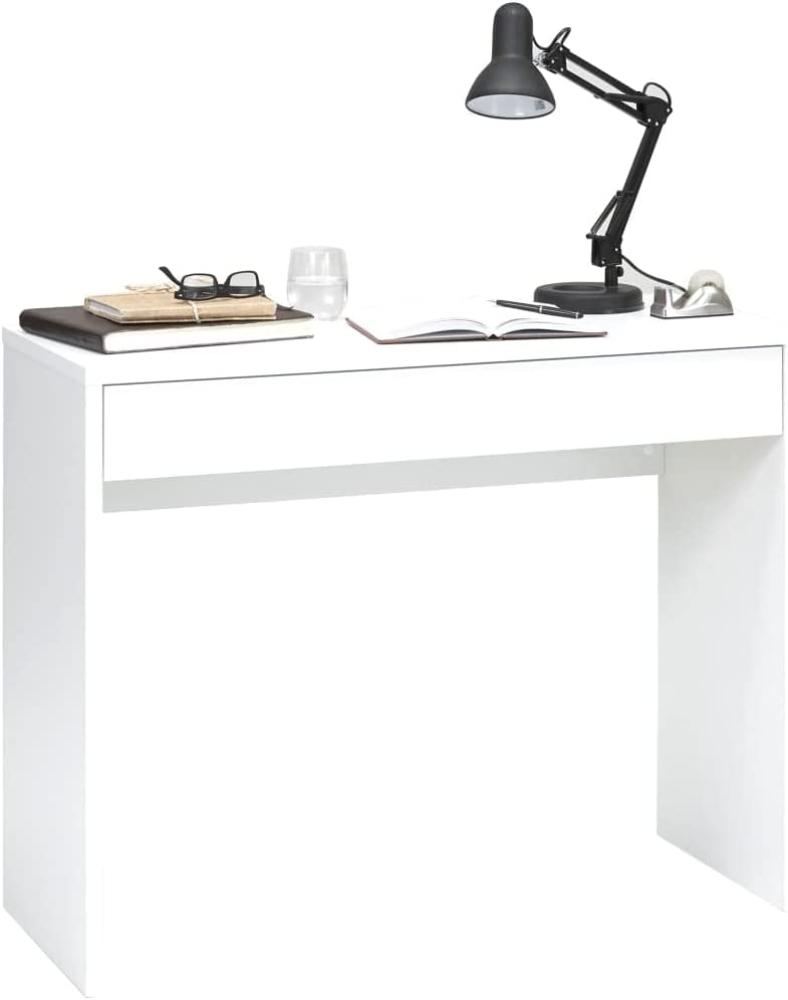 FMD Möbel - CHECKER 1 - Konsole/Schreibtisch - melaminharzbeschichtete Spanplatte - weiß - 100 x 80 x 40cm Bild 1