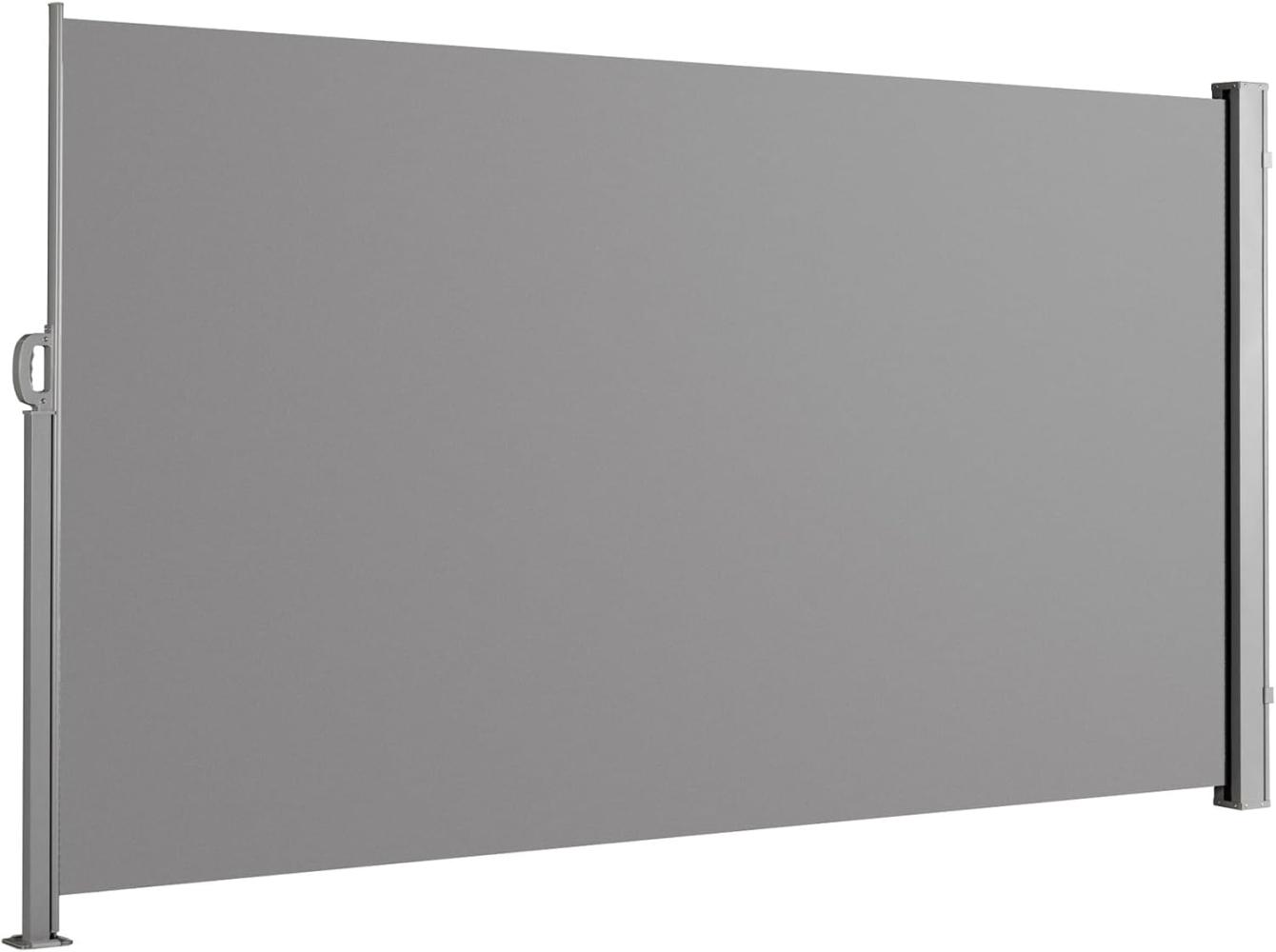 SVITA Seitenmarkise ausziehbar Sichtschutz 300x160 cm Hellgrau Bild 1