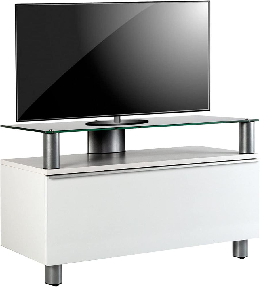 VCM Premium TV Möbel Clano (BHT 95x55x40 cm) BHT 95x55x40 cm weißlack/schwarzglas Bild 1