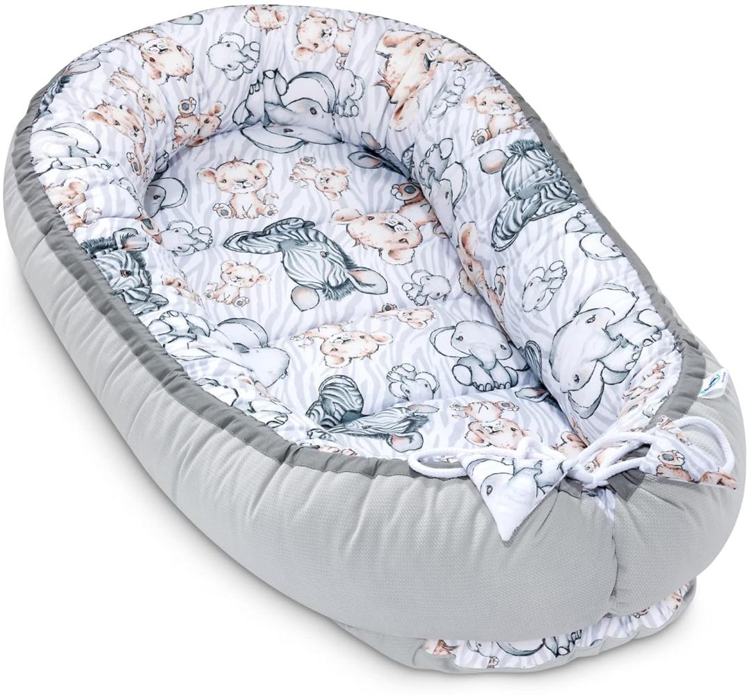 Pepi - Baby-Nest - Nestchen Baby - Baby-Nestchen für Neugeborene - Kuschelnest mit antiallergischer Füllung - Kokon aus Velvet und Baumwolle Bild 1